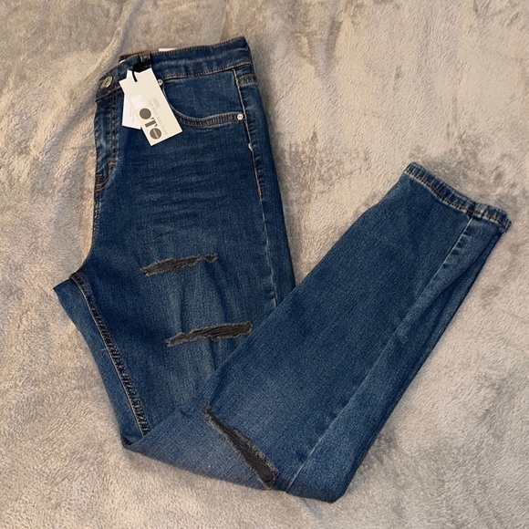 Topshop Moto Jamie Super Ripped Distressed Jeans - Size 30x30 - NWT - Picture 1 of 6